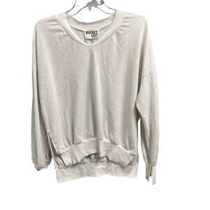 Bucket List VNeck Heathered White Pullover Sweatshirt Sz Small Casual Athleisure